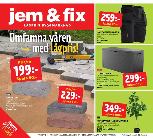 Jem&Fix-katalog i Mariestad | Jem&Fix reklamblad | 2026-04-05T00:00:00.000Z - 2026-04-19T00:00:00.000Z