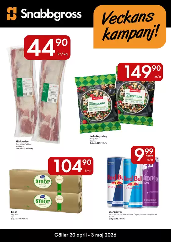 Snabbgross-katalog i Borås | Snabbgross Kampanjblad v. 1718 | 2026-04-15T00:00:00.000Z - 2026-05-04T00:00:00.000Z