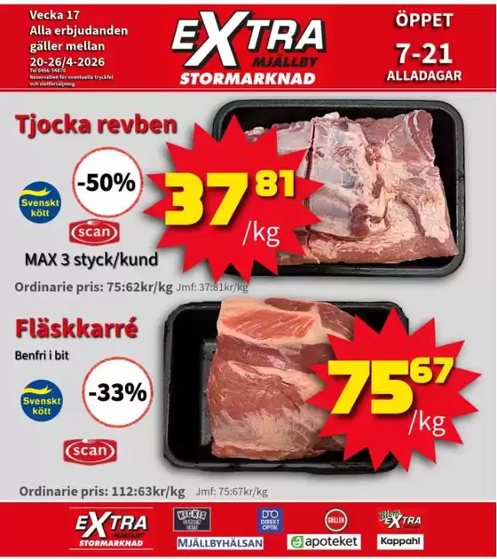 Extra Mjällby Stormarknad-katalog | Extra Mjällby Stormarknad veckans blad | 2026-04-20T00:00:00.000Z - 2026-04-26T00:00:00.000Z