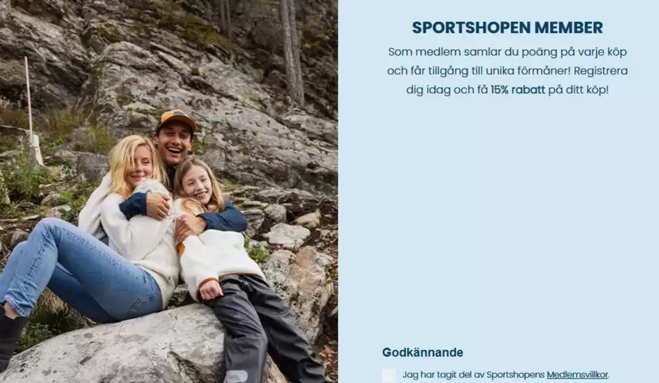 Sportshopen-katalog | Få 15% rabatt på ditt köp! | 2026-04-30T00:00:00.000Z - 2026-06-30T00:00:00.000Z