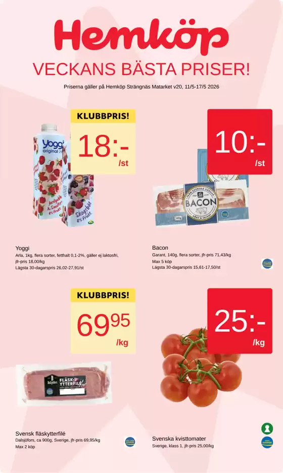 Hemköp-katalog | Hemköp Strängnäs Matarket reklamblad | 2026-05-11T00:00:00.000Z - 2026-05-17T00:00:00.000Z
