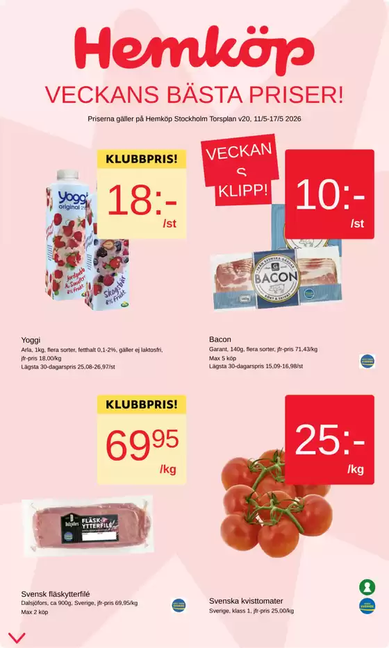 Hemköp-katalog i Deje | Hemköp Stockholm Torsplan reklamblad | 2026-05-11T00:00:00.000Z - 2026-05-17T00:00:00.000Z