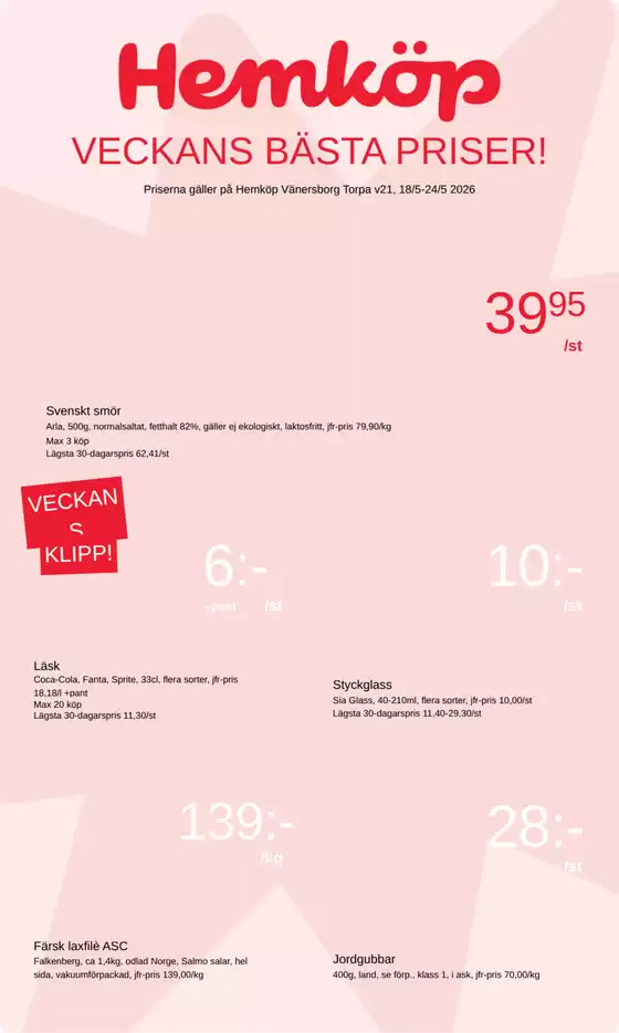 Hemköp-katalog | Hemköp Vänersborg Torpa reklamblad | 2026-05-18T00:00:00.000Z - 2026-05-24T00:00:00.000Z