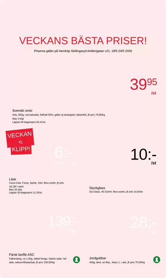 Hemköp-katalog | Hemköp Skillingaryd Artillerigatan reklamblad | 2026-05-18T00:00:00.000Z - 2026-05-24T00:00:00.000Z