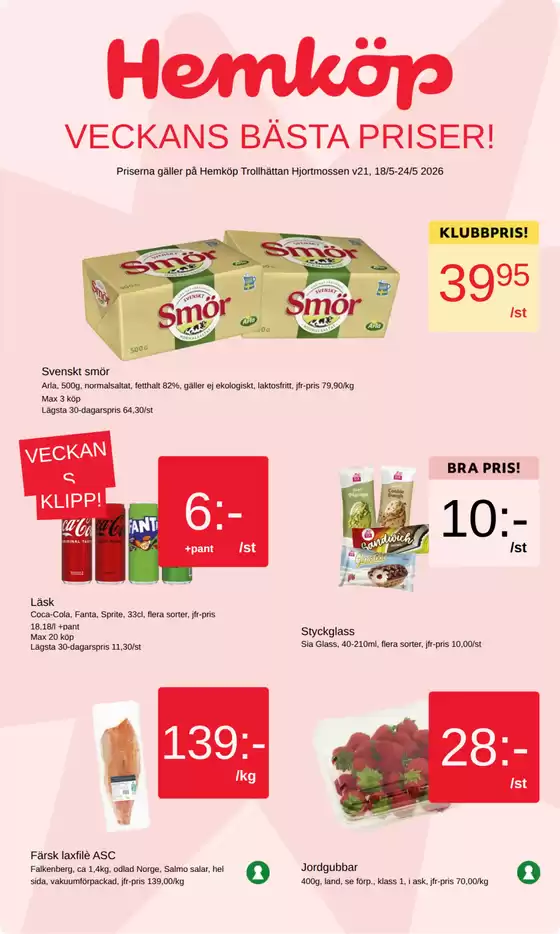 Hemköp-katalog | Hemköp Trollhättan Hjortmossen reklamblad | 2026-05-18T00:00:00.000Z - 2026-05-24T00:00:00.000Z
