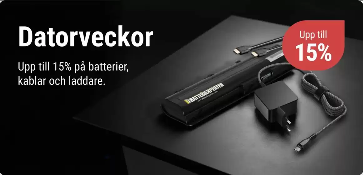 Batteriexperten-katalog | Upp till 15%! | 2026-05-26T00:00:00.000Z - 2026-06-09T00:00:00.000Z