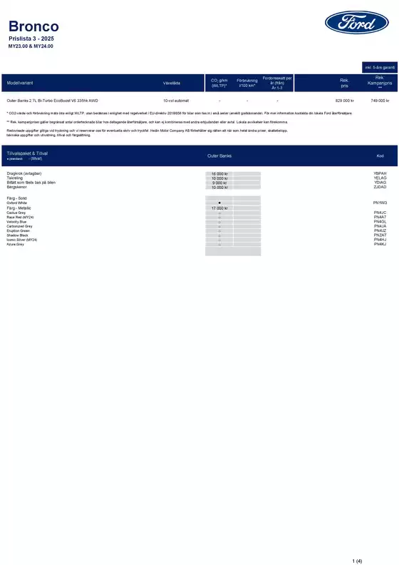 Ford-katalog | Prislista bronco. | 2026-06-05T00:00:00.000Z - 2026-06-19T00:00:00.000Z