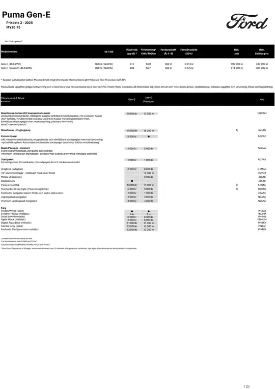 Ford-katalog | Prislista puma gen e. | 2026-01-01T00:00:00.000Z - 2026-12-31T00:00:00.000Z