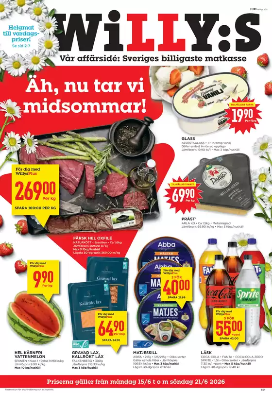 Willys-katalog i Skövde | Stort urval av erbjudanden | 2026-06-15T00:00:00.000Z - 2026-06-21T00:00:00.000Z