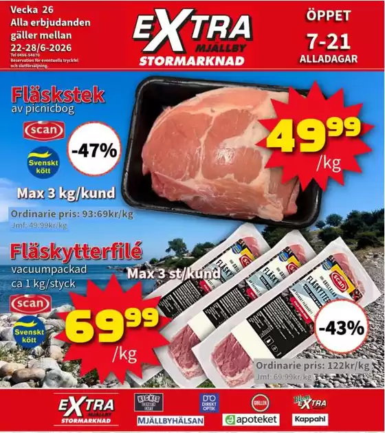 Extra Mjällby Stormarknad-katalog | Extra Mjällby Stormarknad veckans blad | 2026-06-22T00:00:00.000Z - 2026-06-28T00:00:00.000Z