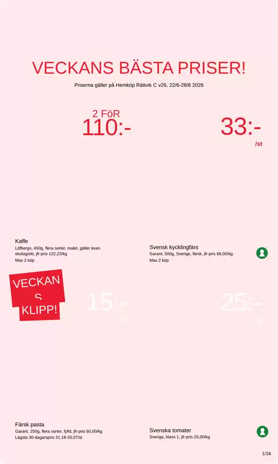 Hemköp-katalog | Hemköp Göteborg Opaltorget reklamblad | 2026-06-22T00:00:00.000Z - 2026-06-28T00:00:00.000Z
