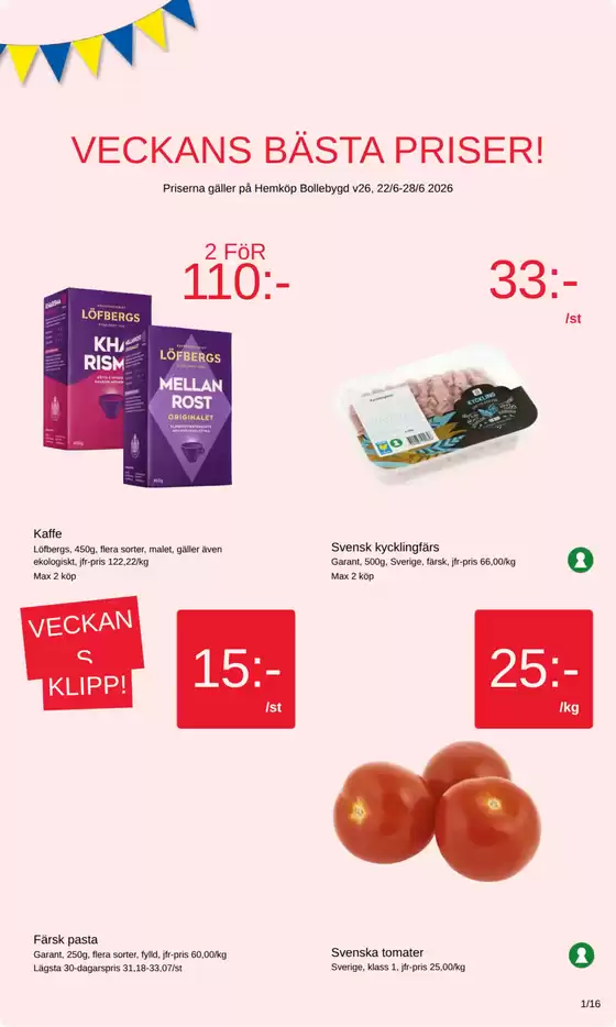 Hemköp-katalog | Hemköp Mölndal Bifrost reklamblad | 2026-06-22T00:00:00.000Z - 2026-06-28T00:00:00.000Z