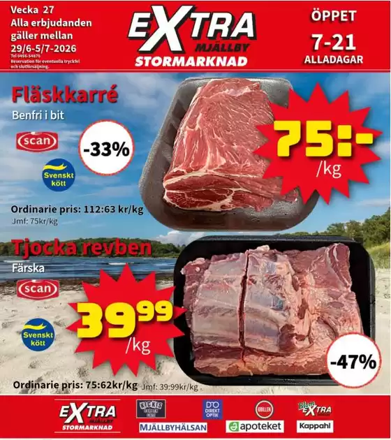 Extra Mjällby Stormarknad-katalog | Extra Mjällby Stormarknad veckans blad | 2026-06-29T00:00:00.000Z - 2026-07-05T00:00:00.000Z