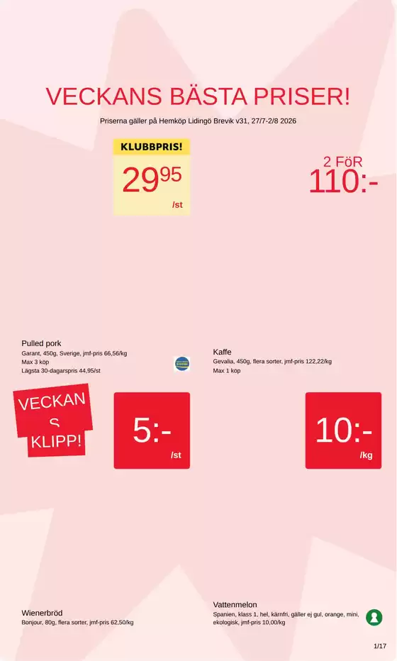 Hemköp-katalog | Hemköp Lidingö Brevik reklamblad | 2026-07-27T00:00:00.000Z - 2026-08-02T00:00:00.000Z