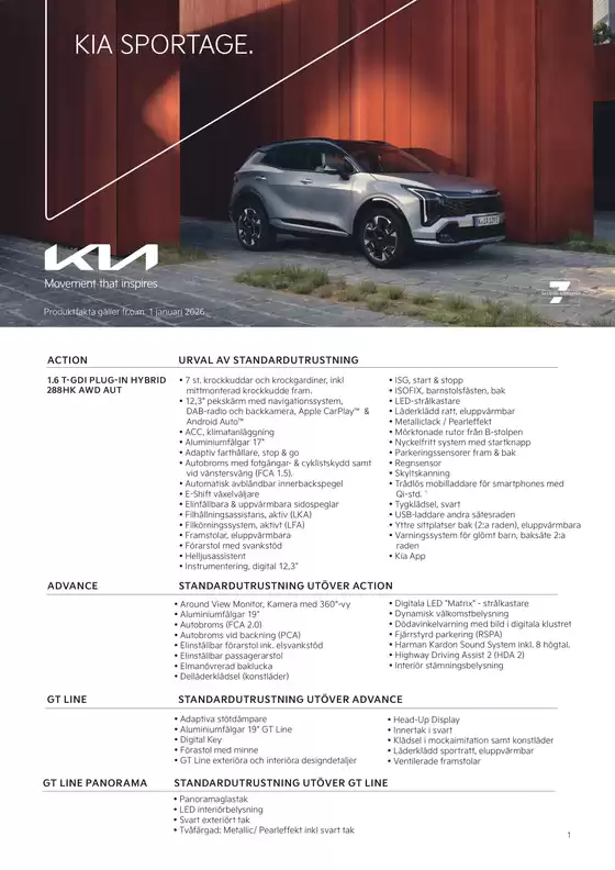 Kia-katalog | Kia sweden sportage specification | 2026-01-01T00:00:00.000Z - 2026-12-31T00:00:00.000Z