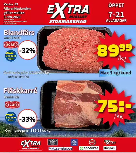Extra Mjällby Stormarknad-katalog | Extra Mjällby Stormarknad veckans blad | 2026-08-03T00:00:00.000Z - 2026-08-09T00:00:00.000Z