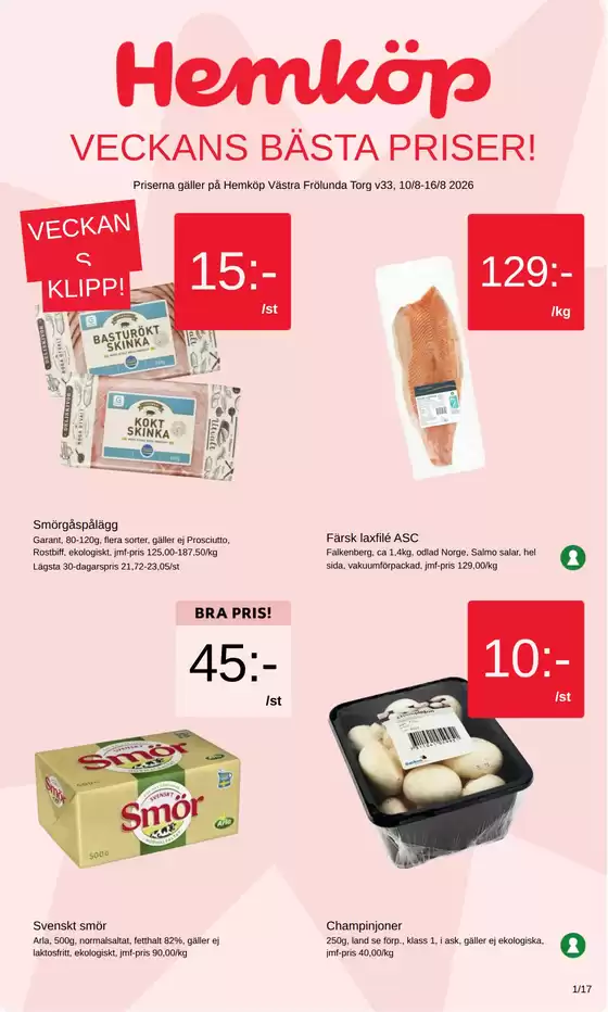 Hemköp-katalog | Hemköp Västra Frölunda Torg reklamblad | 2026-08-10T00:00:00.000Z - 2026-08-16T00:00:00.000Z