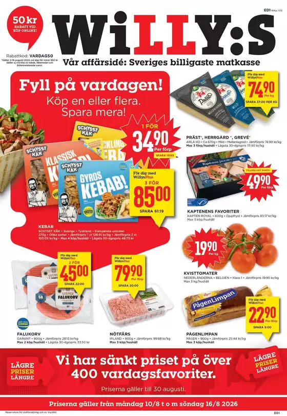 Willys-katalog i Malmö | Våra bästa erbjudanden för dig | 2026-08-10T00:00:00.000Z - 2026-08-16T00:00:00.000Z