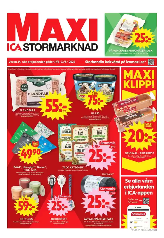 ICA Maxi-katalog | Exklusiva deals och fynd | 2026-08-17T00:00:00.000Z - 2026-08-23T00:00:00.000Z