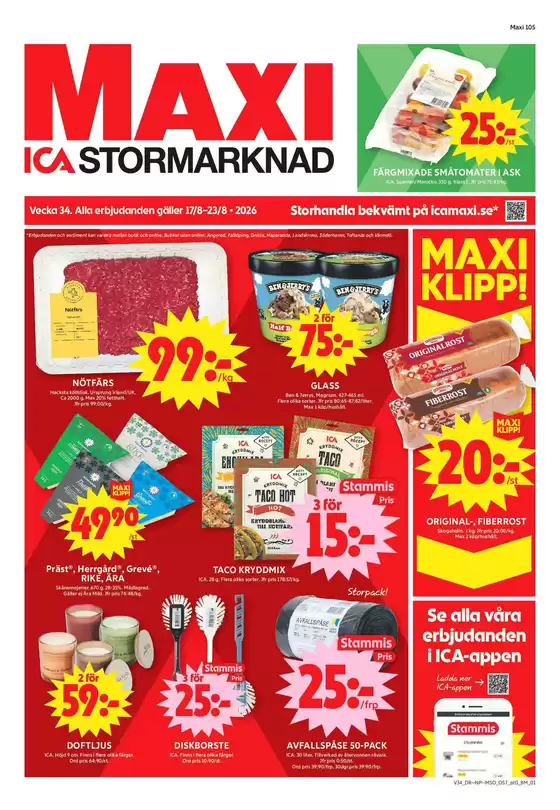 ICA Maxi-katalog | Fantastiskt erbjudande för alla kunder | 2026-08-17T00:00:00.000Z - 2026-08-23T00:00:00.000Z
