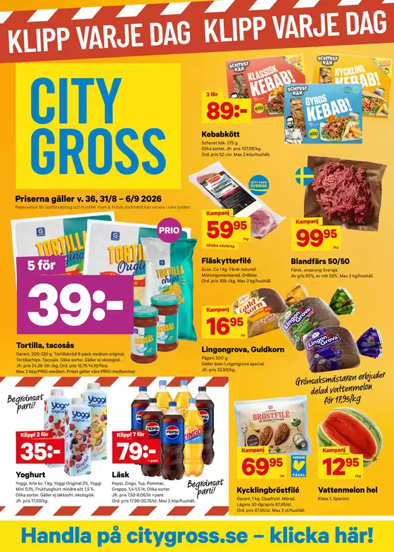 City Gross-katalog | City Gross Reklamblad v.36 | 2026-08-29T00:00:00.000Z - 2026-09-06T00:00:00.000Z