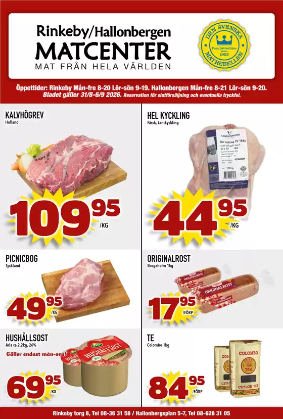 Matcenter-katalog | Veckans erbjudanden Matcenter | 2026-08-31T00:00:00.000Z - 2026-09-06T00:00:00.000Z