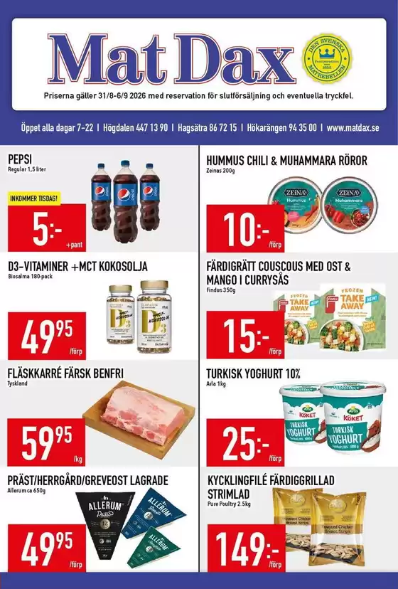 Matdax-katalog i Åmotfors | Matdax reklambad | 2026-08-31T00:00:00.000Z - 2026-09-06T00:00:00.000Z