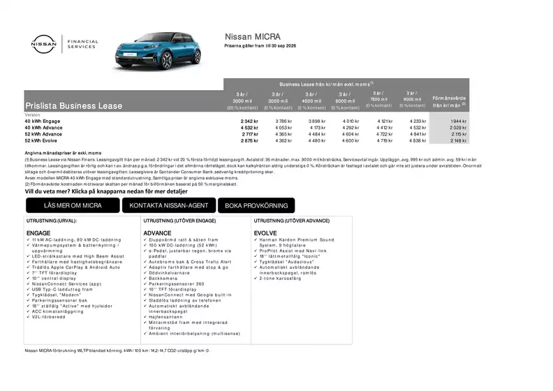 Nissan-katalog | MICRA Business Lease Prislista | 2026-09-02T00:00:00.000Z - 2026-09-30T00:00:00.000Z