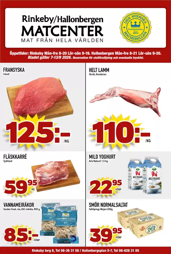 Matcenter-katalog | Veckans erbjudanden Matcenter | 2026-09-07T00:00:00.000Z - 2026-09-13T00:00:00.000Z