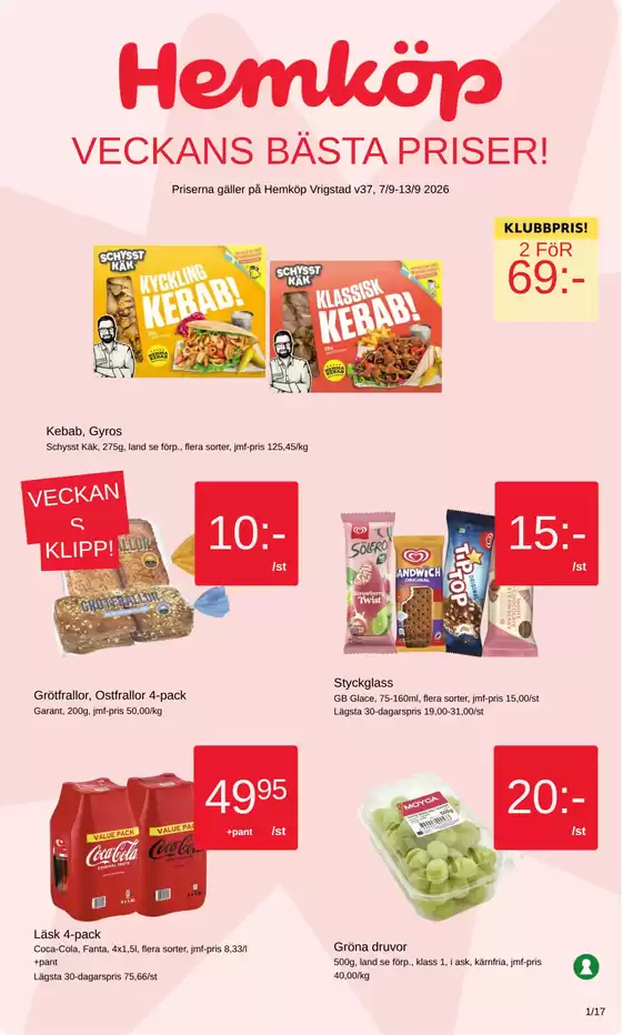 Hemköp-katalog i Granvik | Hemköp Vrigstad reklamblad | 2026-09-07T00:00:00.000Z - 2026-09-13T00:00:00.000Z