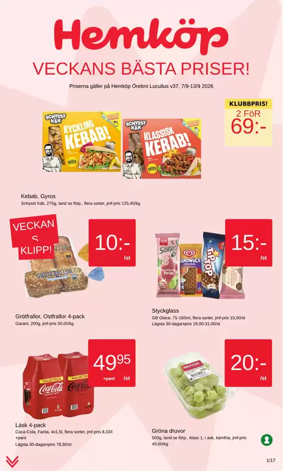 Hemköp-katalog i Granvik | Hemköp Örebro Lucullus reklamblad | 2026-09-07T00:00:00.000Z - 2026-09-13T00:00:00.000Z
