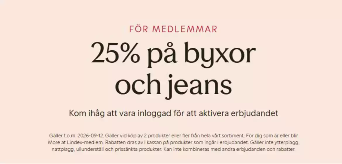 Lindex-katalog | 25% rabatt! | 2026-09-10T00:00:00.000Z - 2026-09-12T00:00:00.000Z