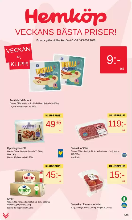 Hemköp-katalog | Hemköp Särö C reklamblad | 2026-09-14T00:00:00.000Z - 2026-09-20T00:00:00.000Z