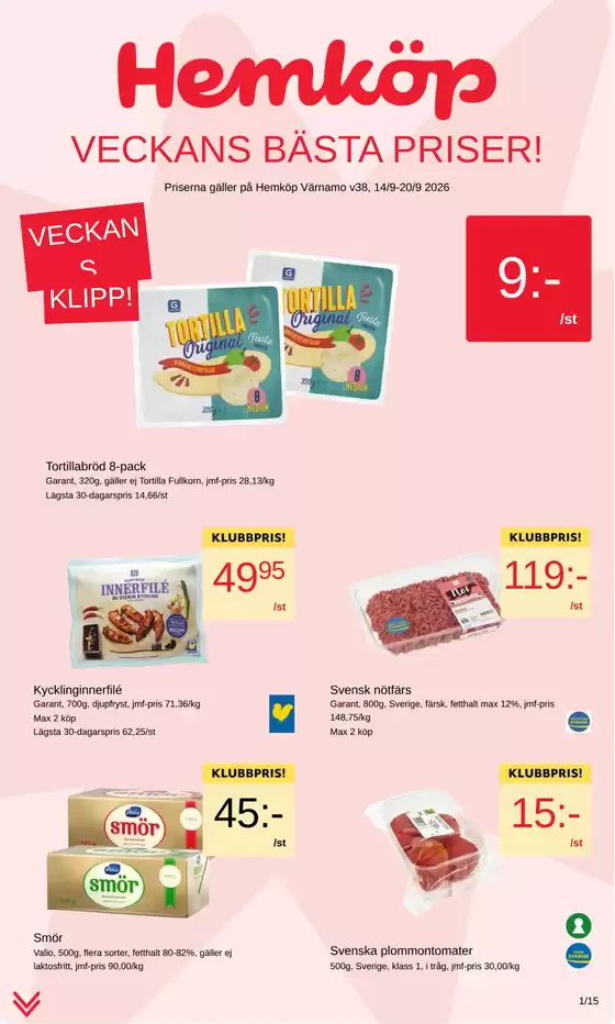 Hemköp-katalog | Hemköp Värnamo reklamblad | 2026-09-14T00:00:00.000Z - 2026-09-20T00:00:00.000Z