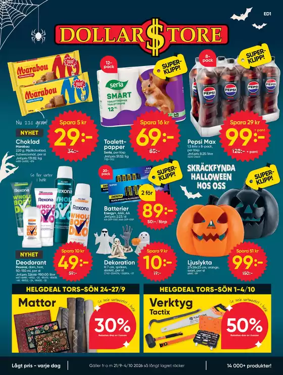 DollarStore-katalog i | DollarStore Erbjudanden | 2026-09-24T00:00:00.000Z - 2026-10-04T00:00:00.000Z