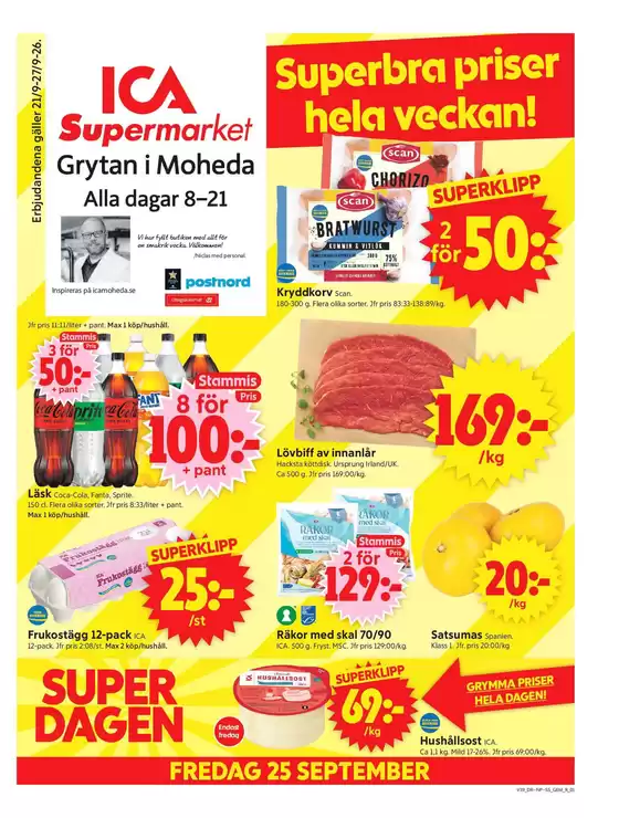 ICA Supermarket-katalog | Specialerbjudanden för dig | 2026-09-21T00:00:00.000Z - 2026-10-05T00:00:00.000Z