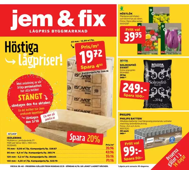 Jem&Fix-katalog | Reklamtidning v.39-40 | 2026-09-21T00:00:00.000Z - 2026-10-04T00:00:00.000Z