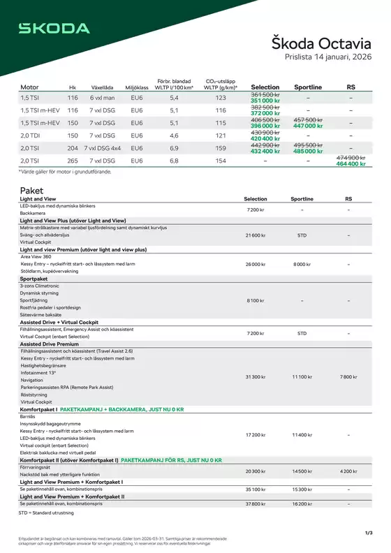 ŠKODA-katalog i Vara | Prislista Octavia Combi | 2026-09-25T00:00:00.000Z - 2026-10-09T00:00:00.000Z