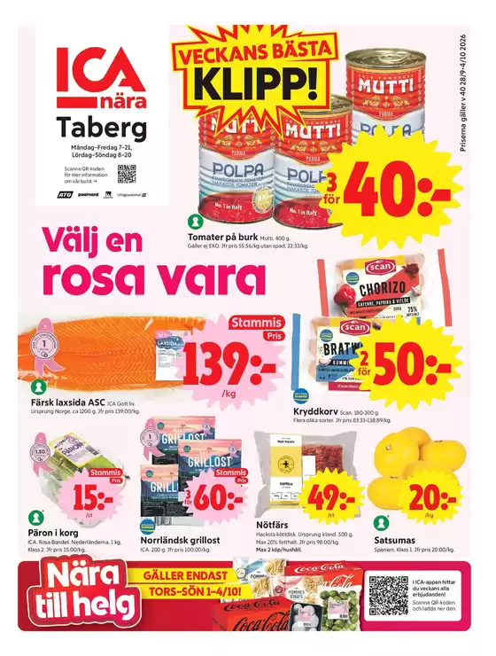 ICA Nära-katalog | Fantastiskt erbjudande för alla kunder | 2026-09-28T00:00:00.000Z - 2026-10-04T00:00:00.000Z