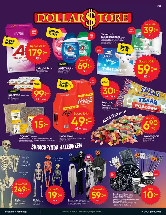 DollarStore-katalog | DollarStore Erbjudanden | 2026-10-05T00:00:00.000Z - 2026-10-18T00:00:00.000Z