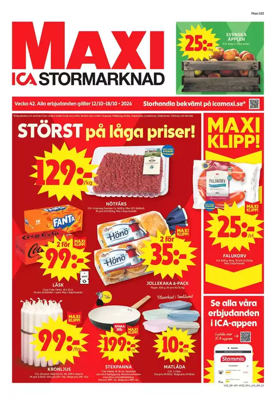 ICA Maxi-katalog | Top-erbjudanden för alla fyndjägare | 2026-10-12T00:00:00.000Z - 2026-10-18T00:00:00.000Z