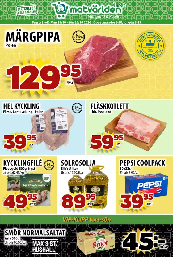 Matvärlden-katalog | Veckans erbjudanden Tensta! | 2026-10-19T00:00:00.000Z - 2026-10-25T00:00:00.000Z