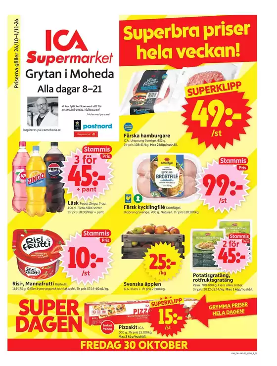 ICA Supermarket-katalog i Fanthyttan | Aktuella fynd och erbjudanden | 2026-10-26T00:00:00.000Z - 2026-11-01T00:00:00.000Z