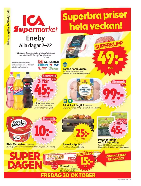 ICA Supermarket-katalog i Fanthyttan | Top-erbjudanden för sparrävar | 2026-10-26T00:00:00.000Z - 2026-11-09T00:00:00.000Z