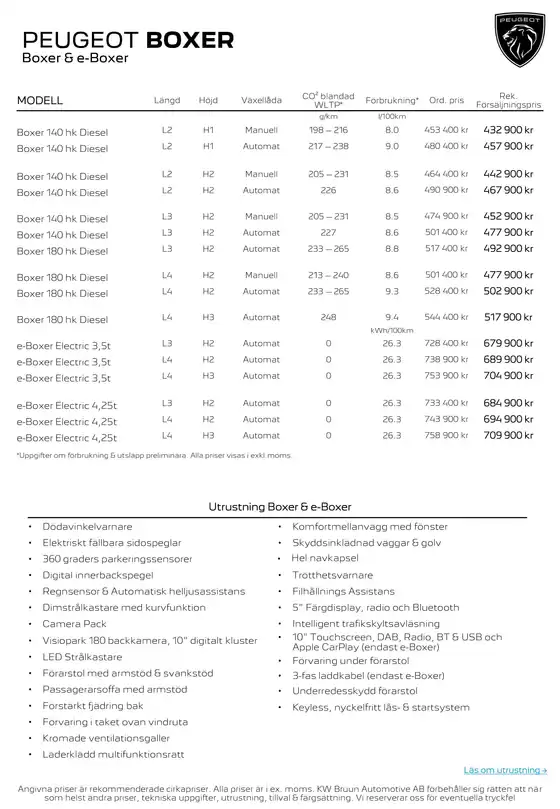 Peugeot E-Boxer och Boxer