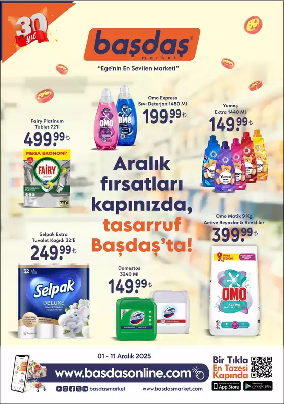 Başdaş Market kataloğu, Artuklu | 01-11 Aralık Fırsatlar Kapınızda, Tasarruf Başdaş'ta! | 2025-12-01T00:00:00.000Z - 2025-12-11T00:00:00.000Z