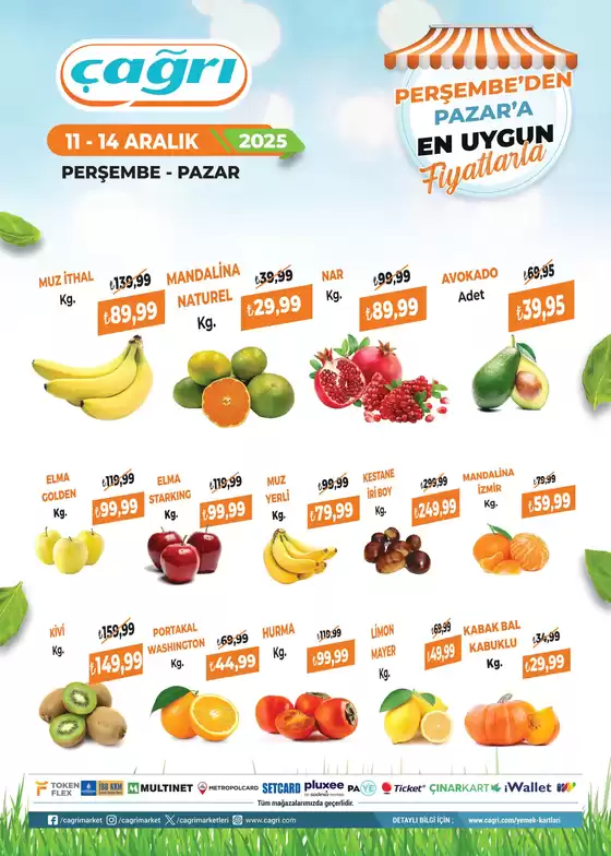 Çağrı Market kataloğu, Gebze | Seçili ürünlerde harika indirimler | 2025-12-11T00:00:00.000Z - 2025-12-14T00:00:00.000Z