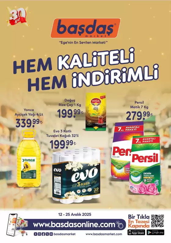 Başdaş Market kataloğu, Gümüşpınar (İstanbul) | 12-25 Aralık Hem Kaliteli, Hem İndirimli! | 2025-12-12T00:00:00.000Z - 2025-12-25T00:00:00.000Z