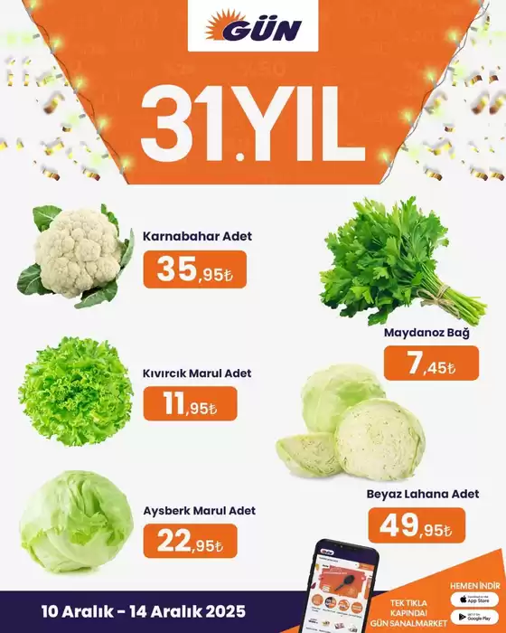 Gün Süpermarket kataloğu, Gümüşpınar (İstanbul) | Tasarrufçular için en iyi teklifler | 2025-12-10T00:00:00.000Z - 2025-12-14T00:00:00.000Z