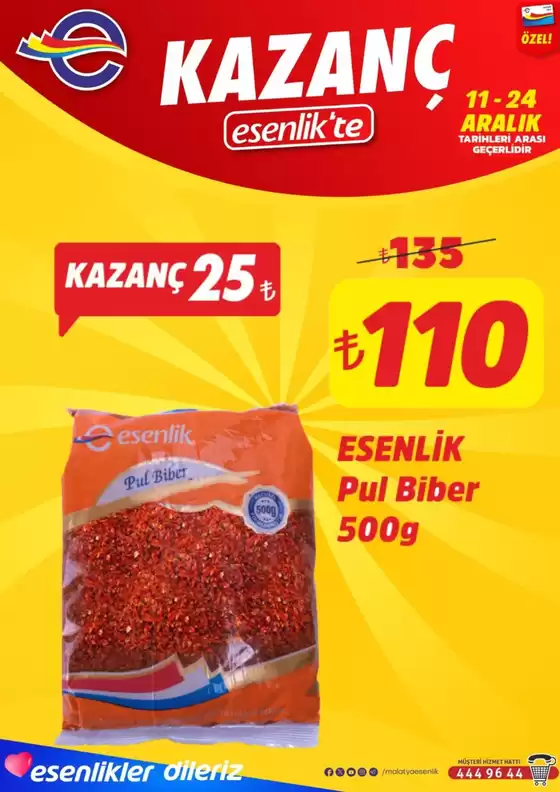 Esenlik kataloğu, Orhangazi | Sizin için en iyi tekliflerimiz | 2025-12-11T00:00:00.000Z - 2025-12-24T00:00:00.000Z